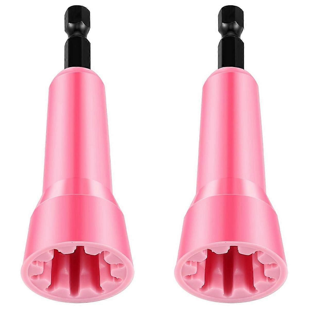 2Pc Wire Twisting Tool Wire Twister Tool Drill Wire Stripper Twisting Wire Connector Socket Wire Twisting Spinner-Pink