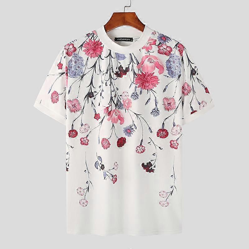 INCERUN Summer Women Printing Short Sleeves Tops