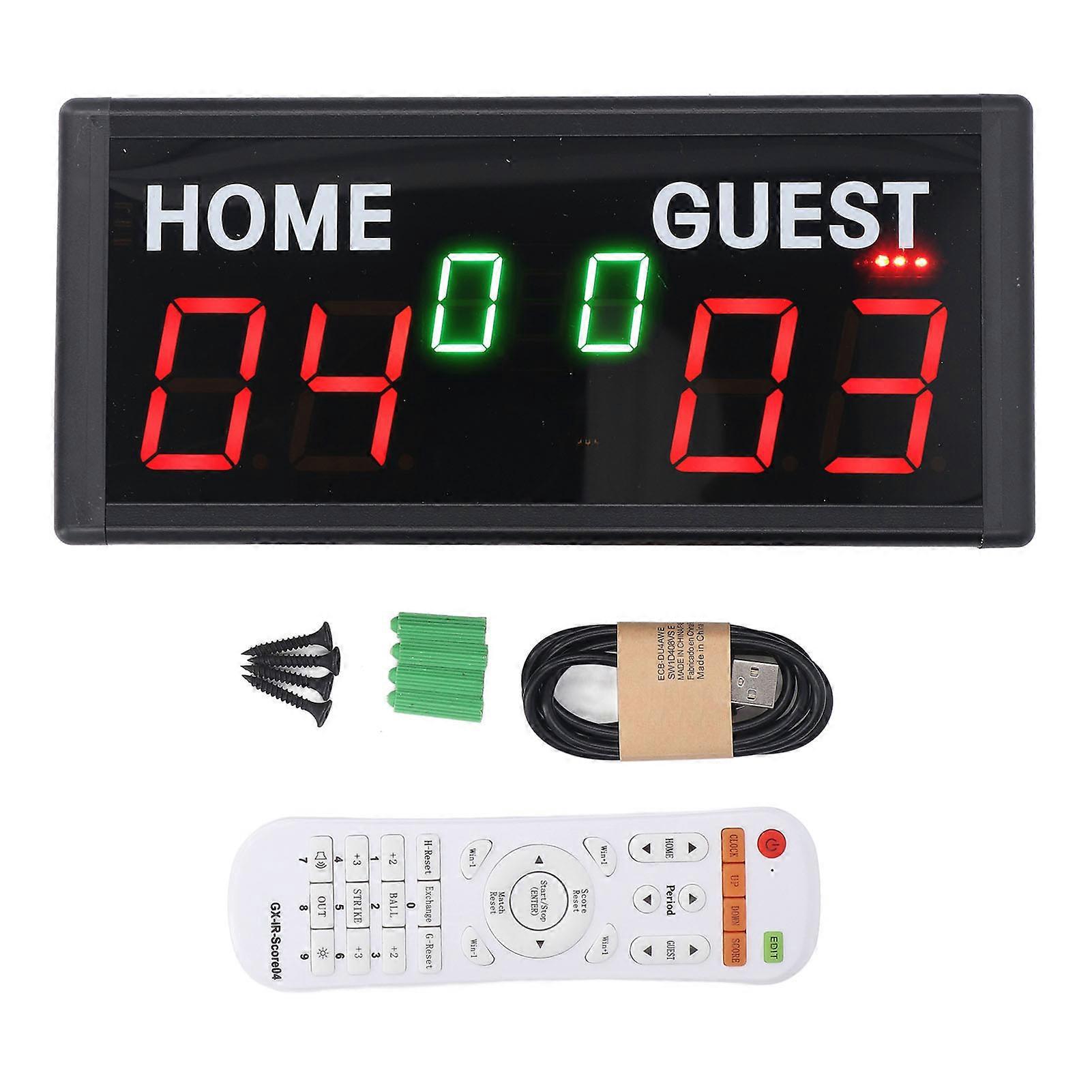 Digital Scoreboard Battery Powered Portable 1.8in 6 Digit LED for Party Sport Table Football Soccer