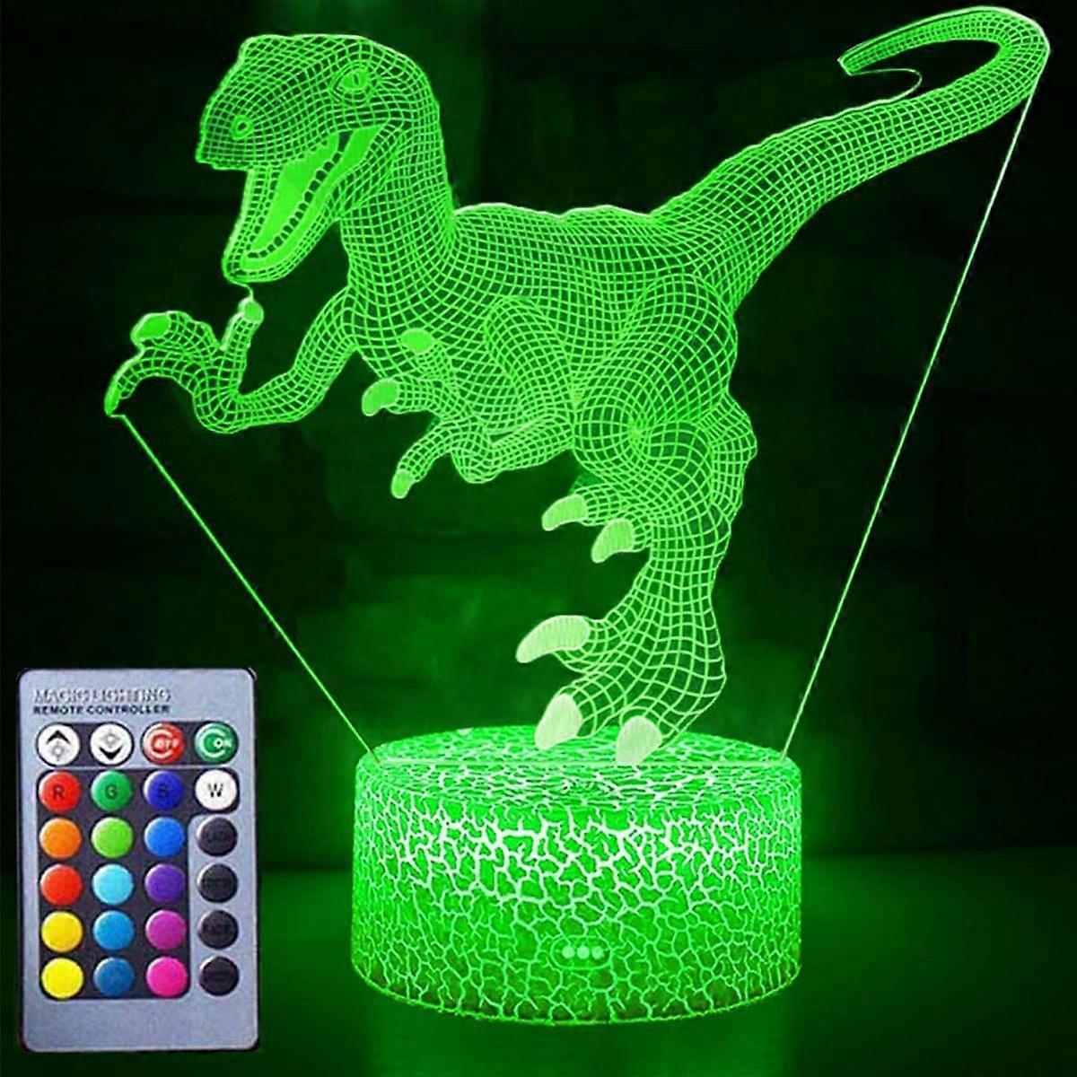 3D Dinosaur Night Light for Kids Bedroom,Touch Sensor Night