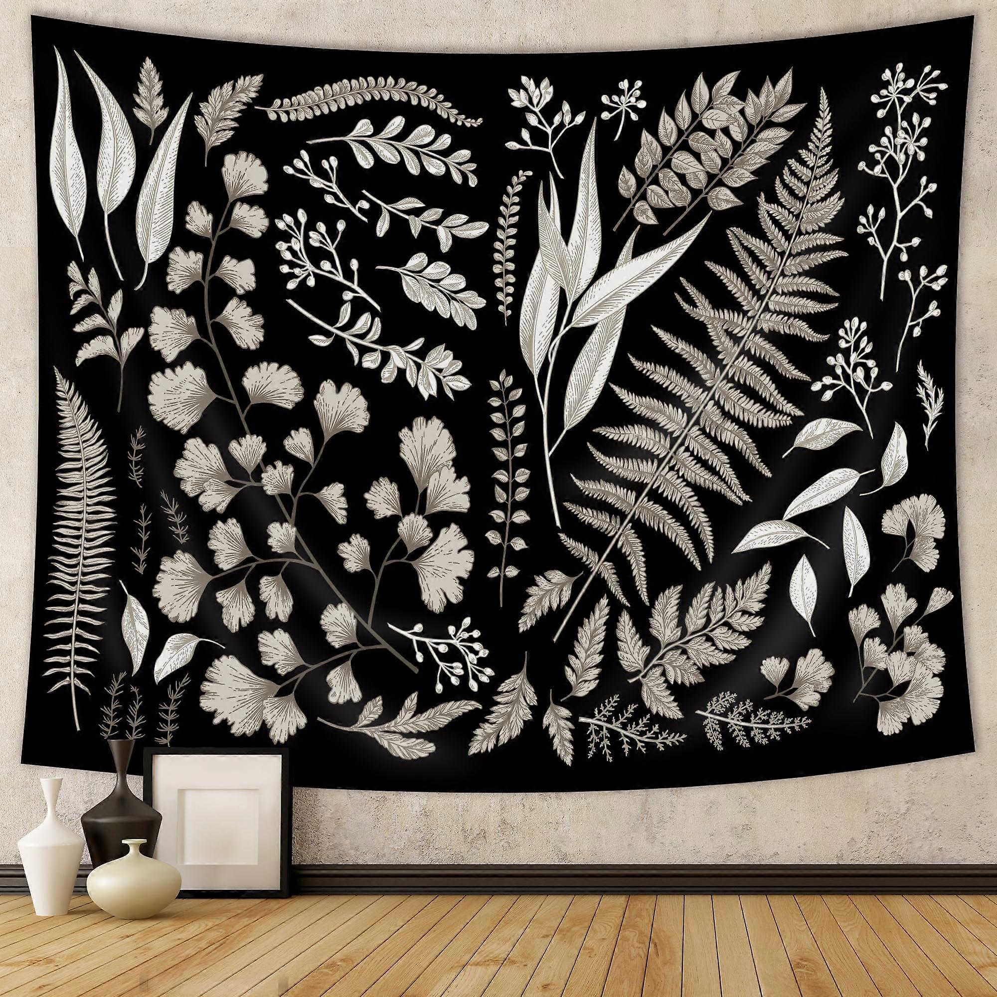 Botanical Pattern Tapestry, 59x51 Inches for Living Room