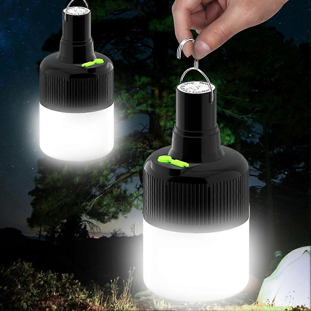 LED USB Rechargeable Camping Light Bulb with Hook Safety Camping Emergency Night Light Hanging Lights for Outdoor Patio Porch