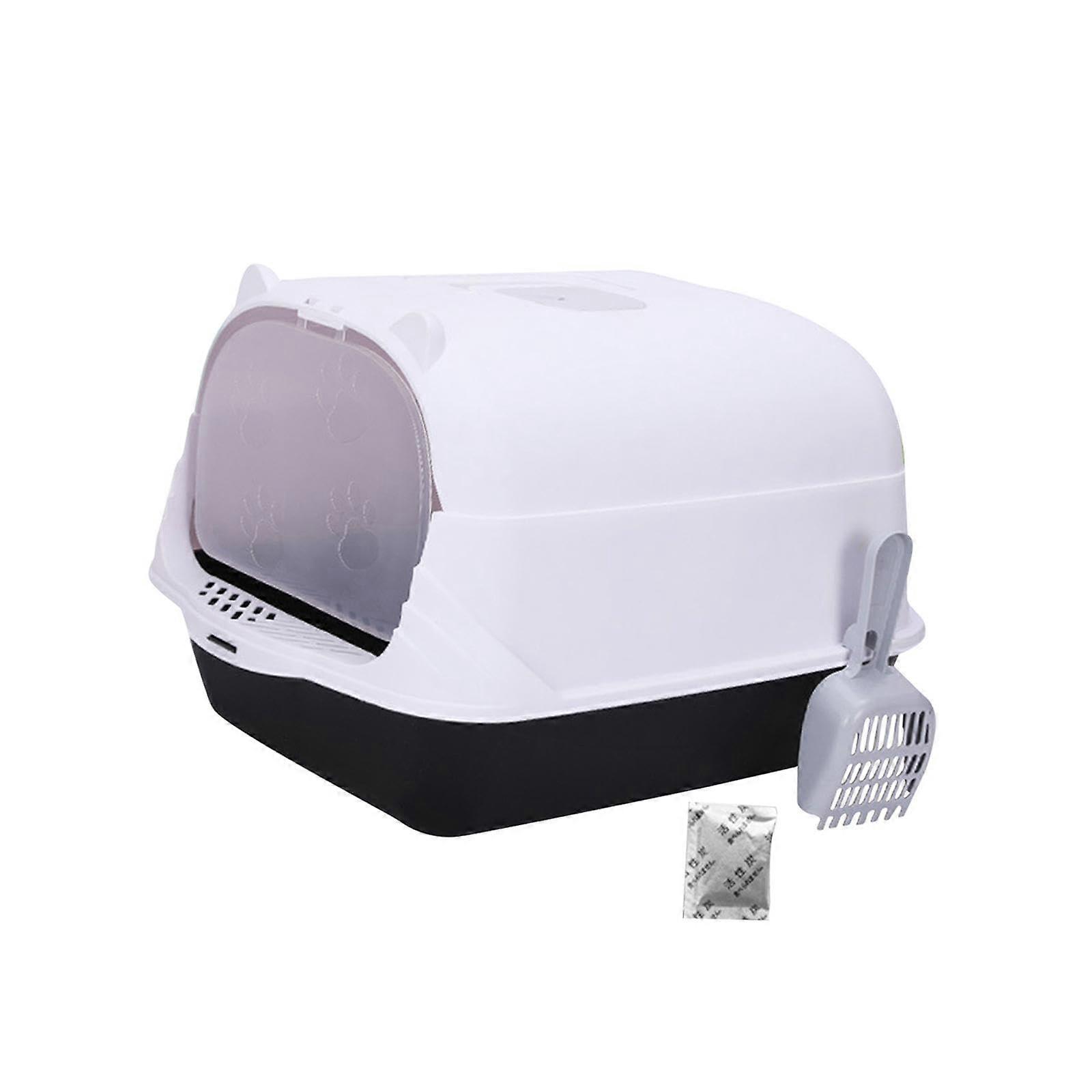 Cat litter box with lid