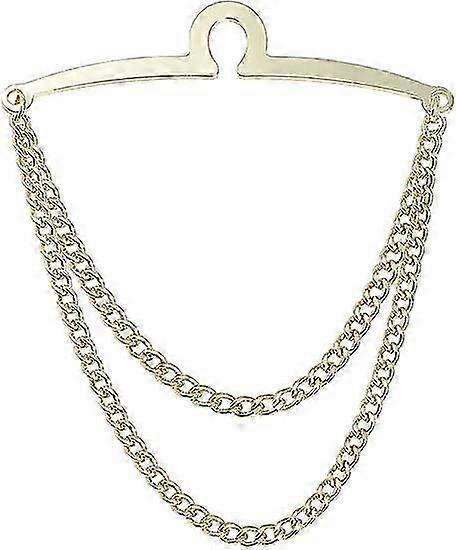 Men's Tie Chain Gold Silver Black Tie Clips Link Chain Cravat Collar Pins