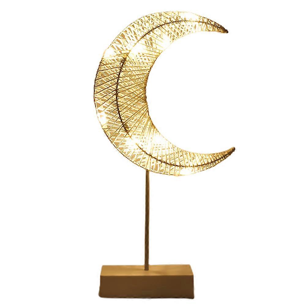 LED bedside lamp decorative night light - moon battery plastic base