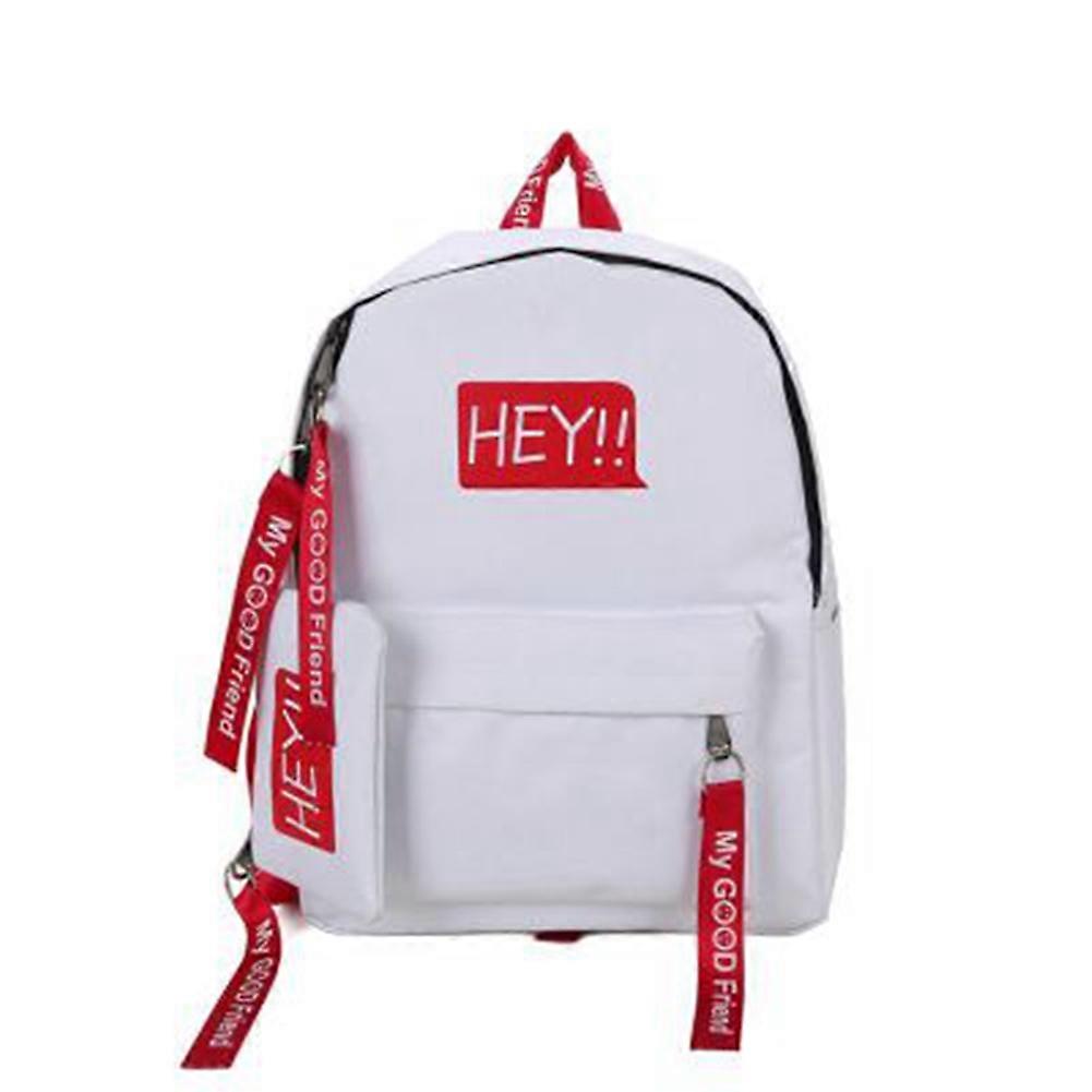 Fashion Women's Printed Letters Canvas School Bag Backpack Shoulder Bag Coin Purse