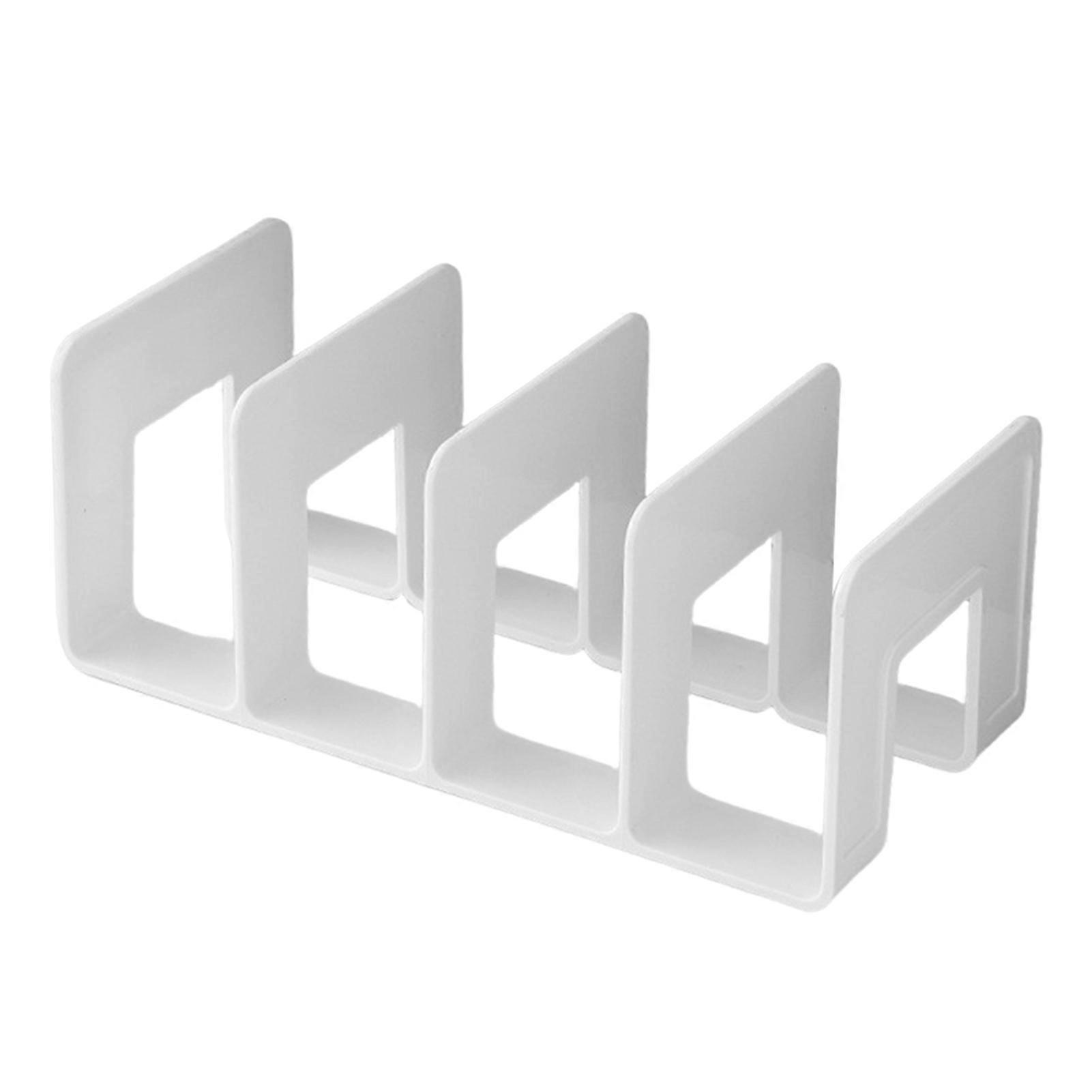 4-Compartment Desk Organiser Sturdy Bookshelf File Holder for Home School Office Saving Space Storage for Magazines Study books