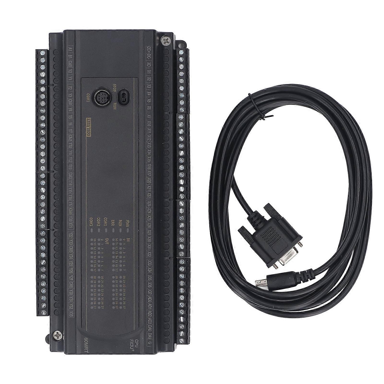 PLC Industrial Control Board 32 Input 28 Output 2/100K High Speed Counting with Download Cable Support RS232 RS485 DC24V