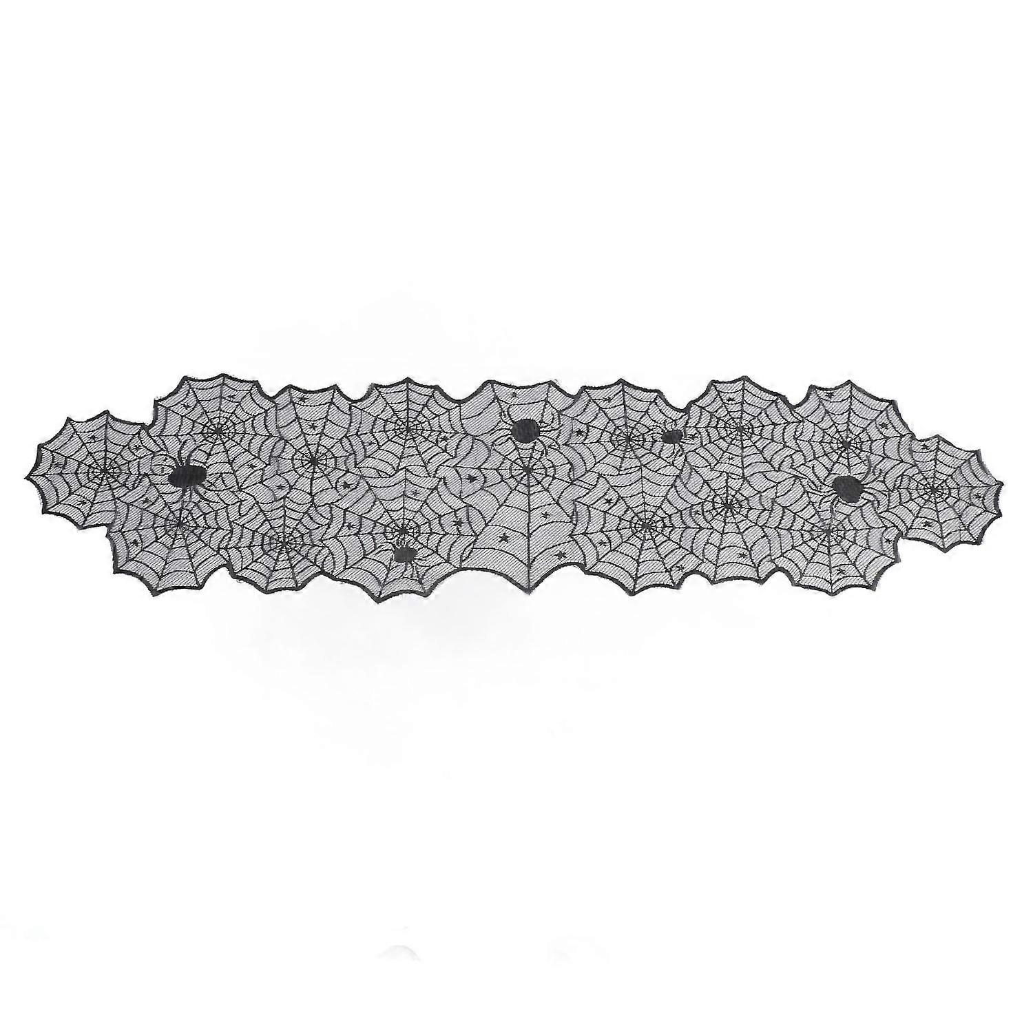 Black Lace Spider Web Table Runner Dinner Table Decoration Spooky Party Decor Spiderweb Table Cloth