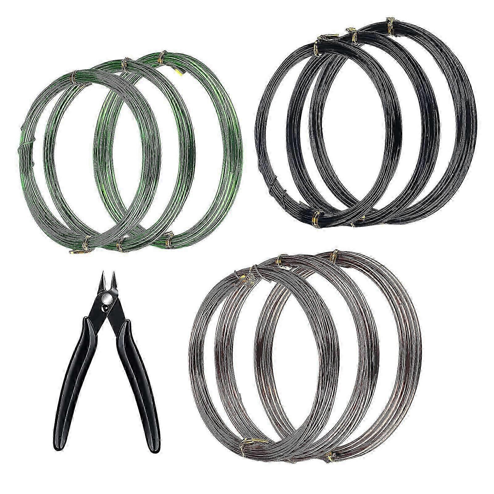 9 Rolls Bonsai Wires, Tree Training Wire, With Wire Cutter Bonsai wire