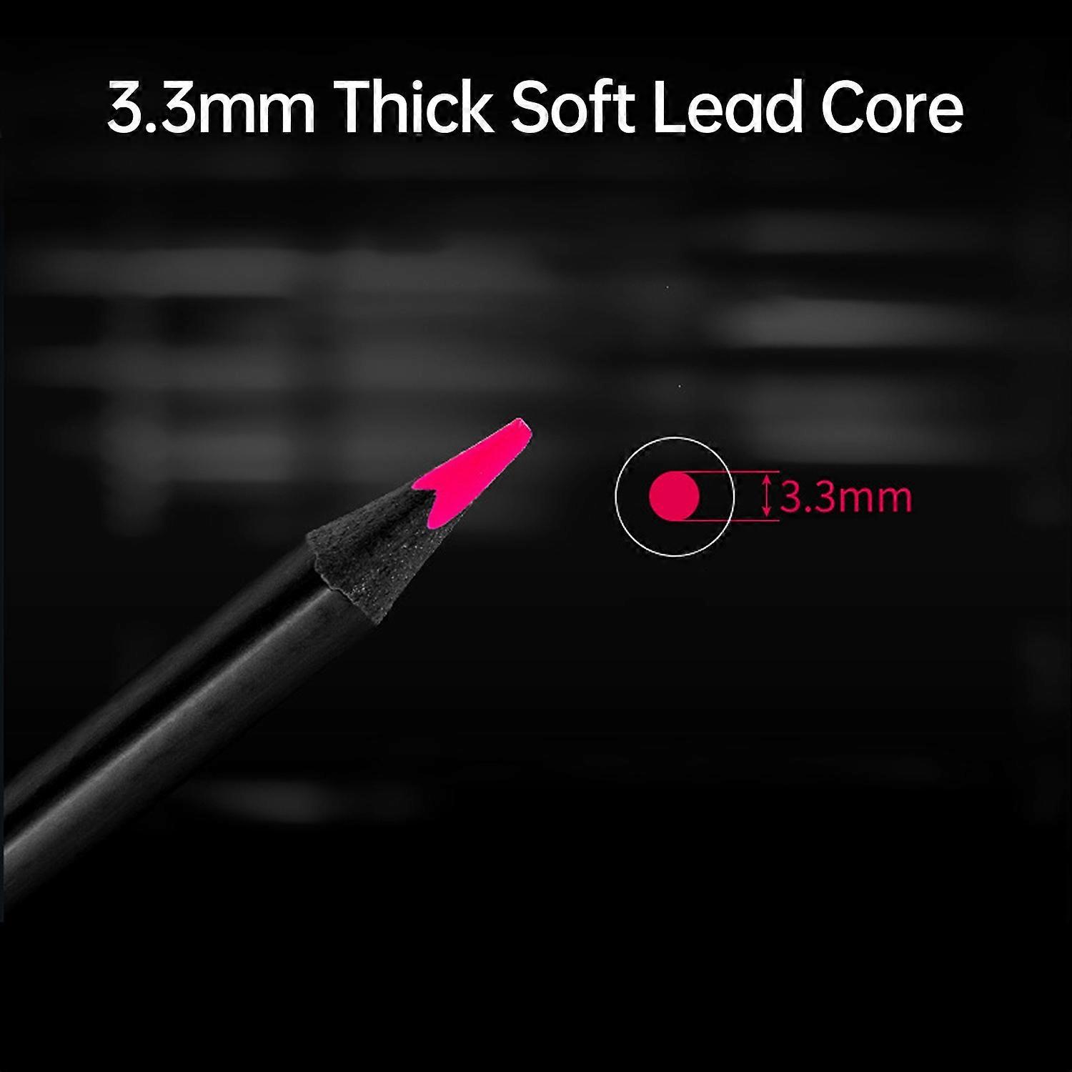 H&B 24 Colored Pencils Oil-based Pre-Sharpened 3.3mm Lead Wide Spectrum Vibrant Colors Sketching Dra