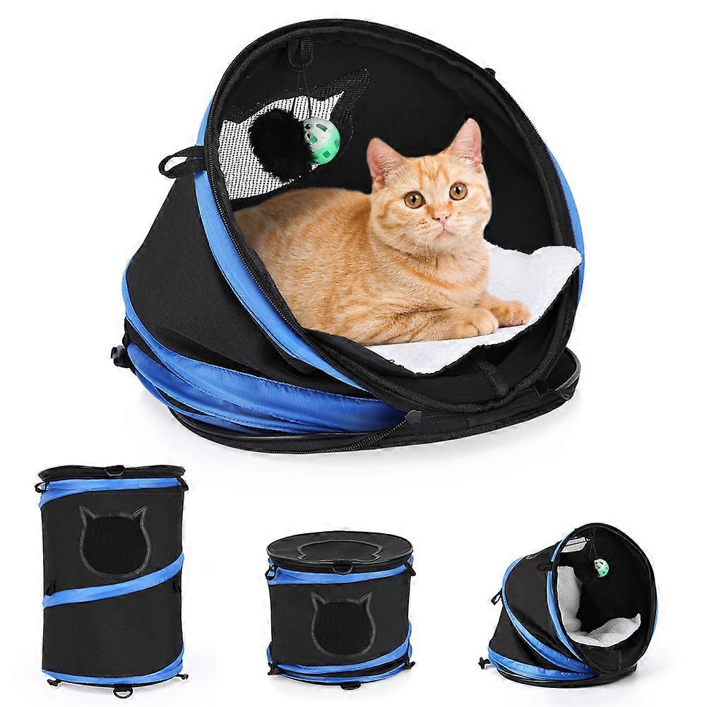 Collapsible Cat Carrier with Mat/Toy, Cat Bed/Cat Tunnel 3 in 1 Pet Carrier