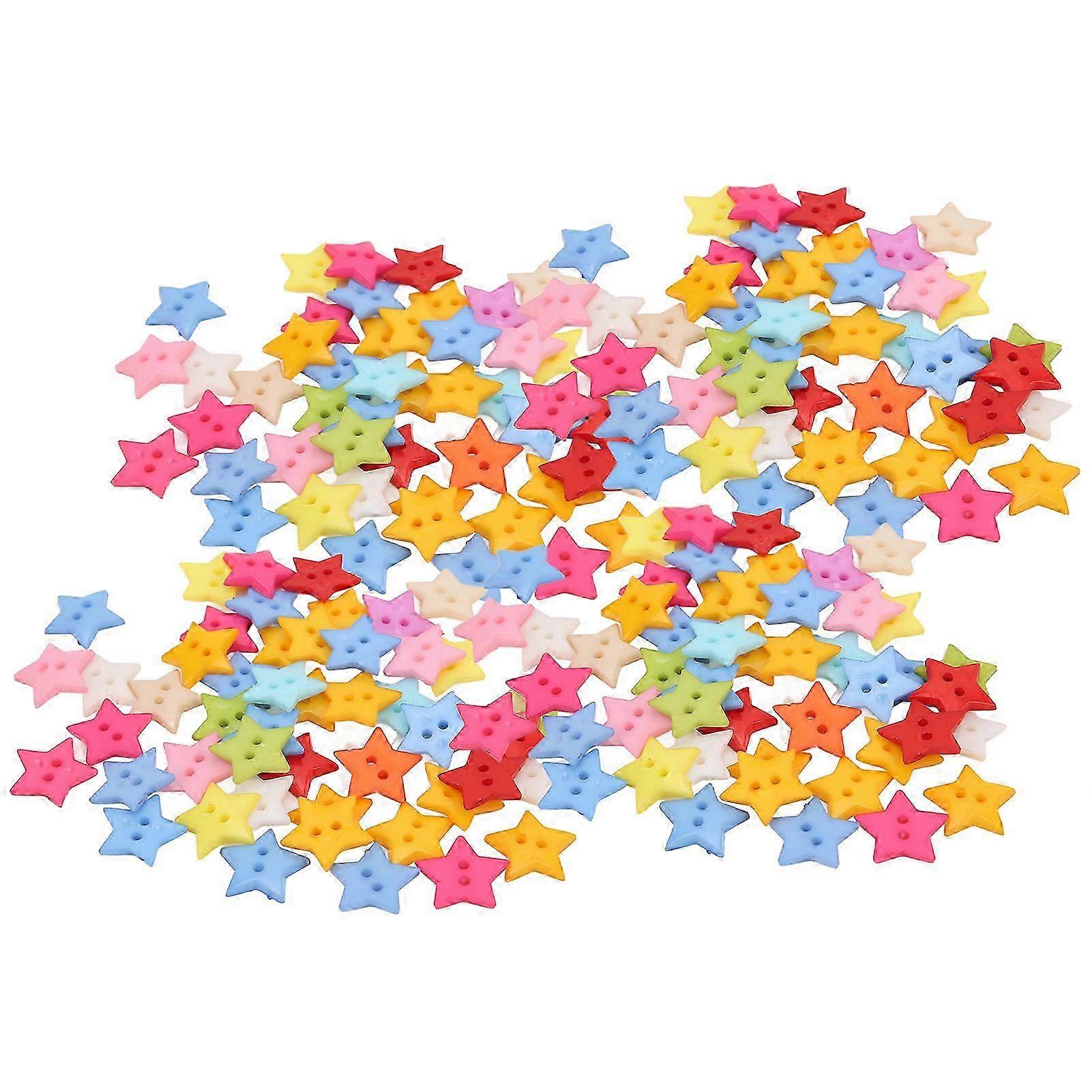 200 Pcs Buttons Durable Not Easy Fade Cute Portable Widely Application Cute Resin Button for Sewing19MM