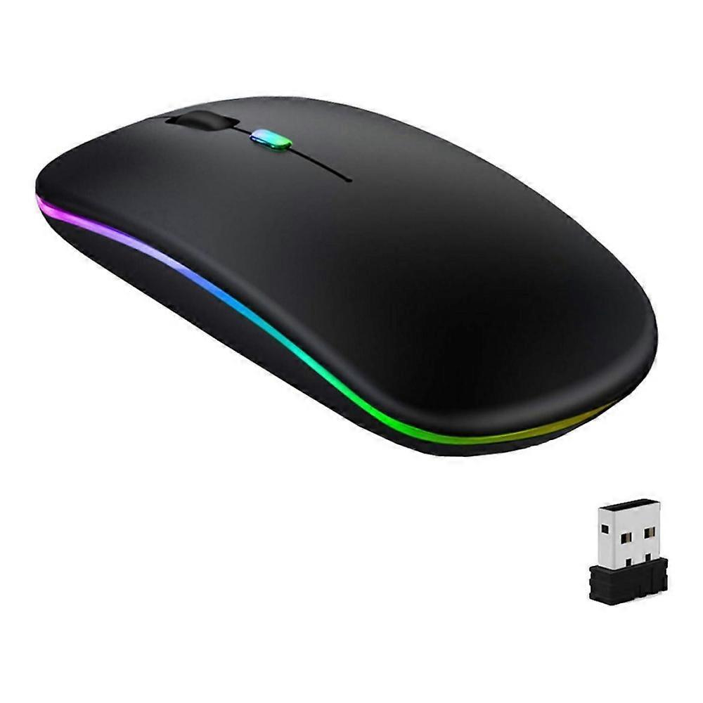 Skin-Friendly Dual Mode Wireless Mouse, Auto Energy-Saving, LED Breathing Light, Silent Click Design, Portable Ultra-Thin for Laptop, iPad, Phone