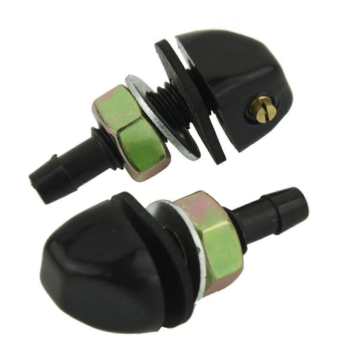 2 pcs Black Plastic Windshield Washer Nozzle For Pair