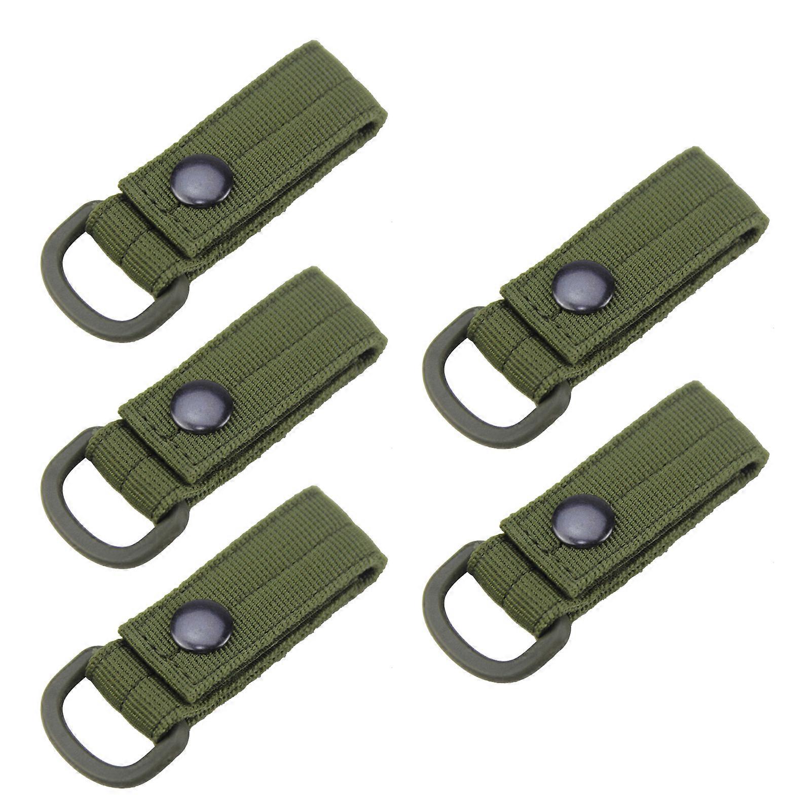 5 stk belte karabinkrok løkke nylon stropp med d-ringer karabinkrok løkke stropp nøkkelholder webbing stropp feste for fotturer grønn