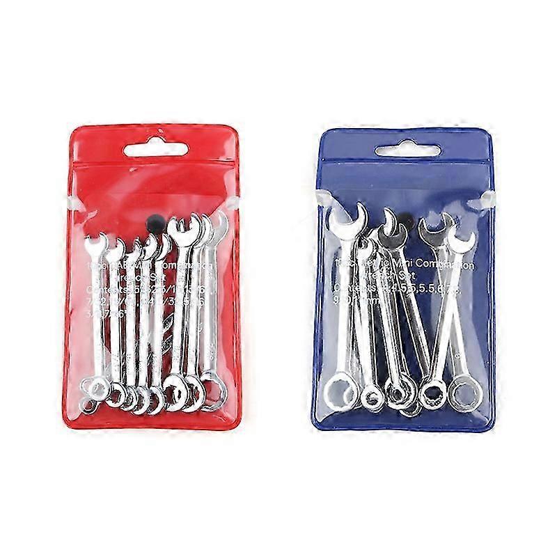 Mini Wrench Set Metric SAE Ignition Wrench Sets Open and Box End Wrench Set Small Wrench Set Combination Wrench Sets with Storage Pouches 4mm-11mm & 5