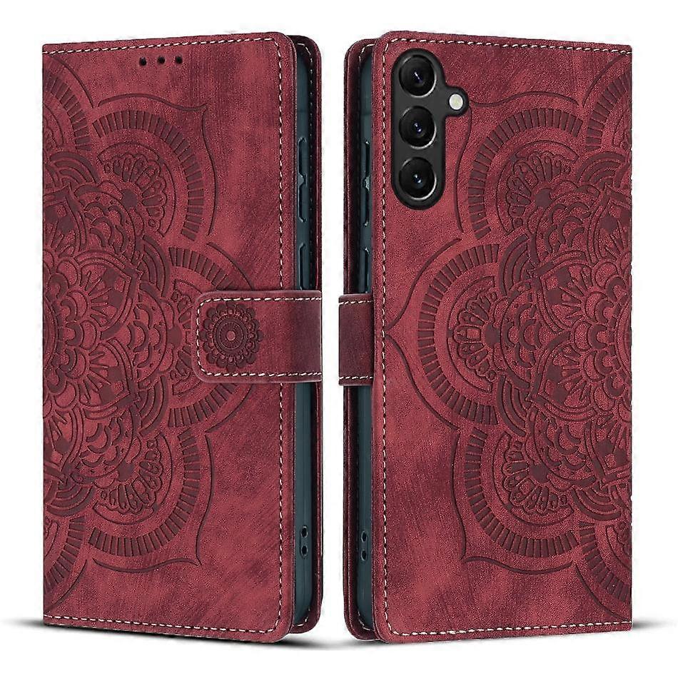 Mandala Embossed Retro Frosted Leather Phone Case