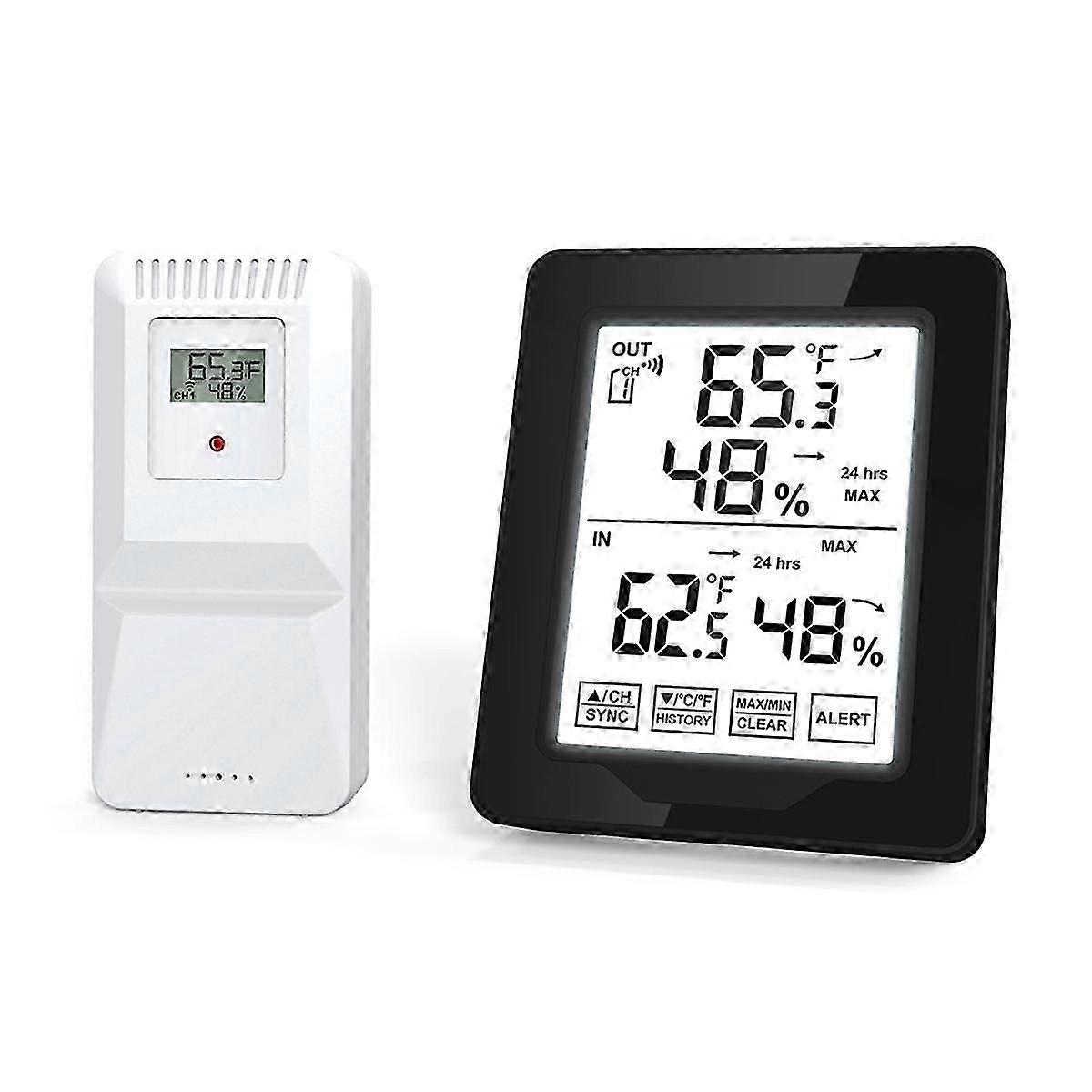 Indoor & Outdoor Digital Electronic Temperature & Humidity Meter with 1 Sensor Backlight Wireless L