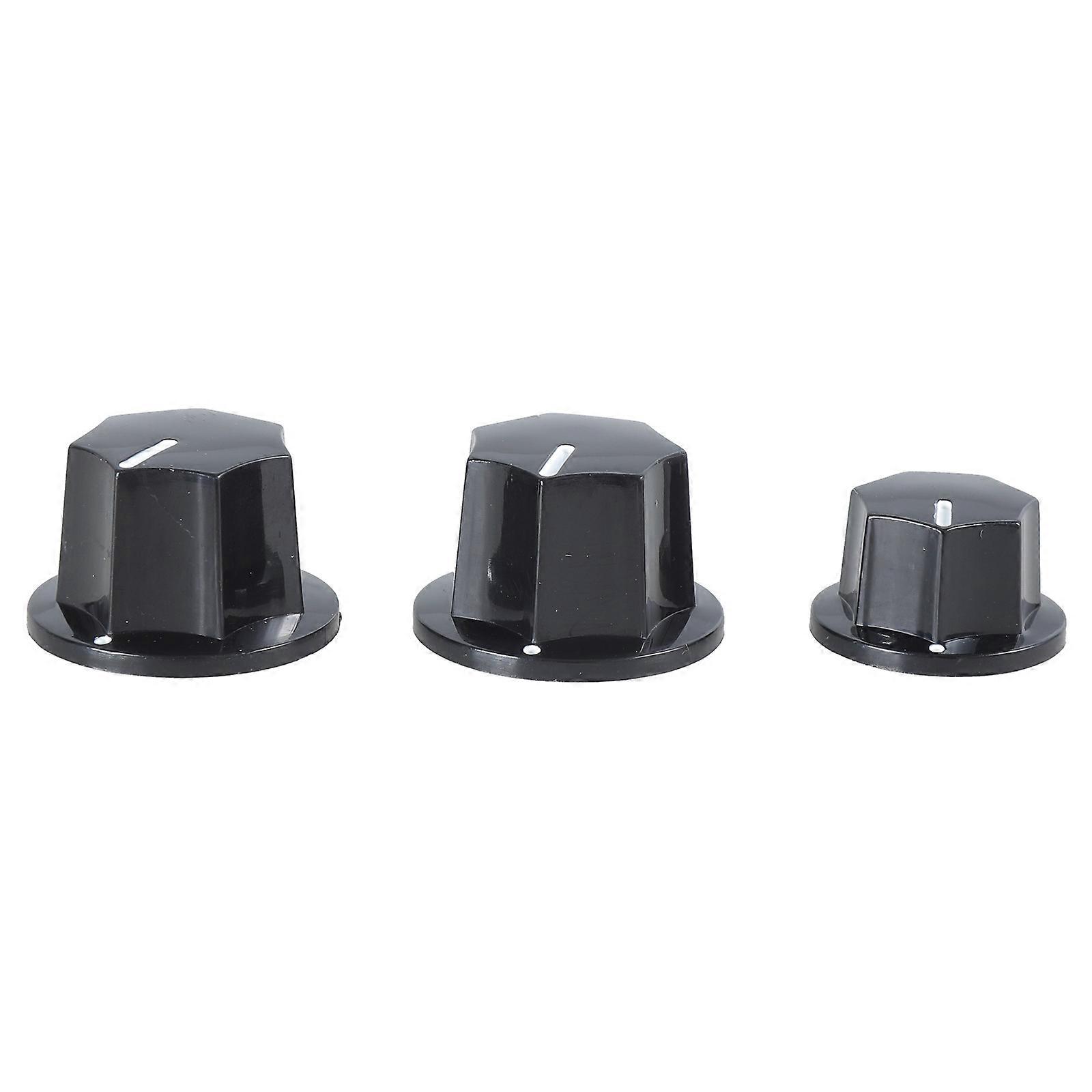 1 Set 3 Plastic Knobs Preamp Control For  for JB Effect Black 2 Big 1 S  Black