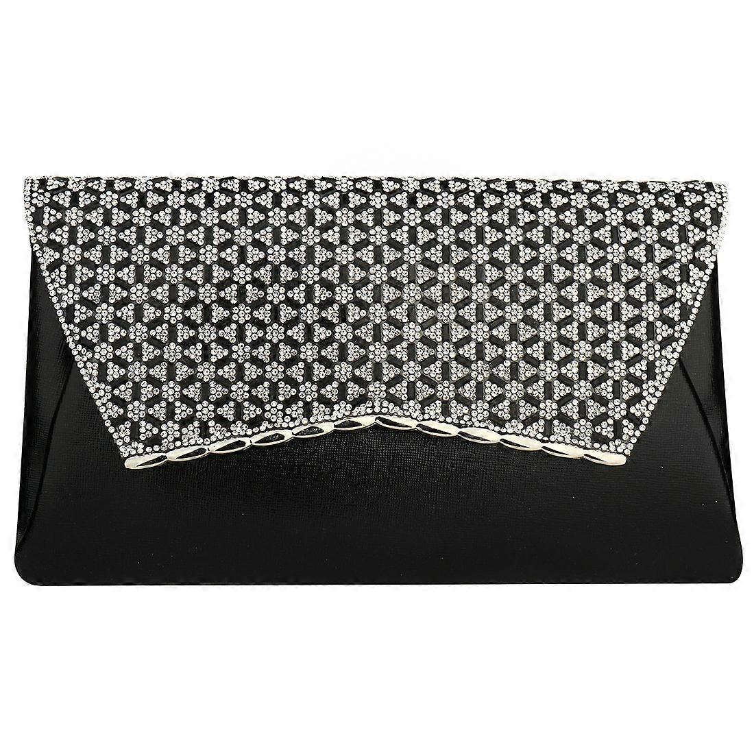 Middagsväskor för kvinnor, axelväskor, axelremsväskor, kuvertväskor svart