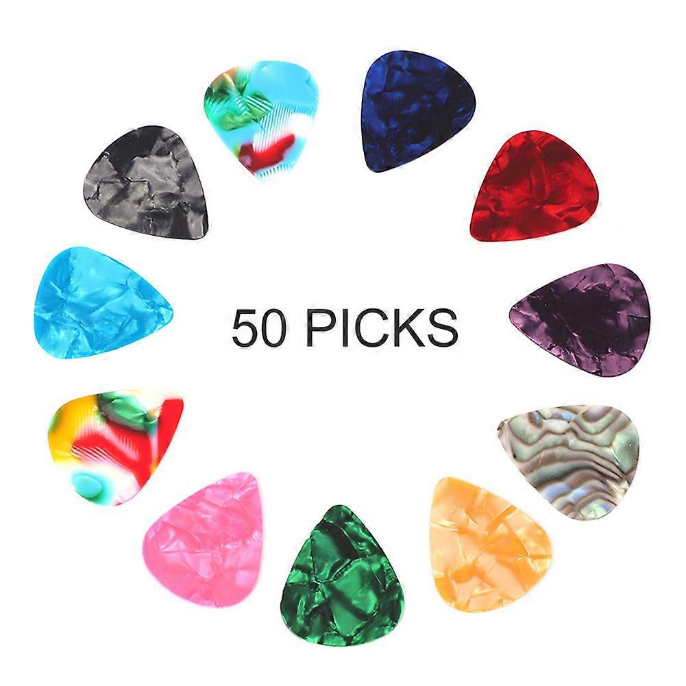 50Pcs Celluloid Guitar Picks Plectrums 0.7mm Musical Instruments Accessory(0.7mm)