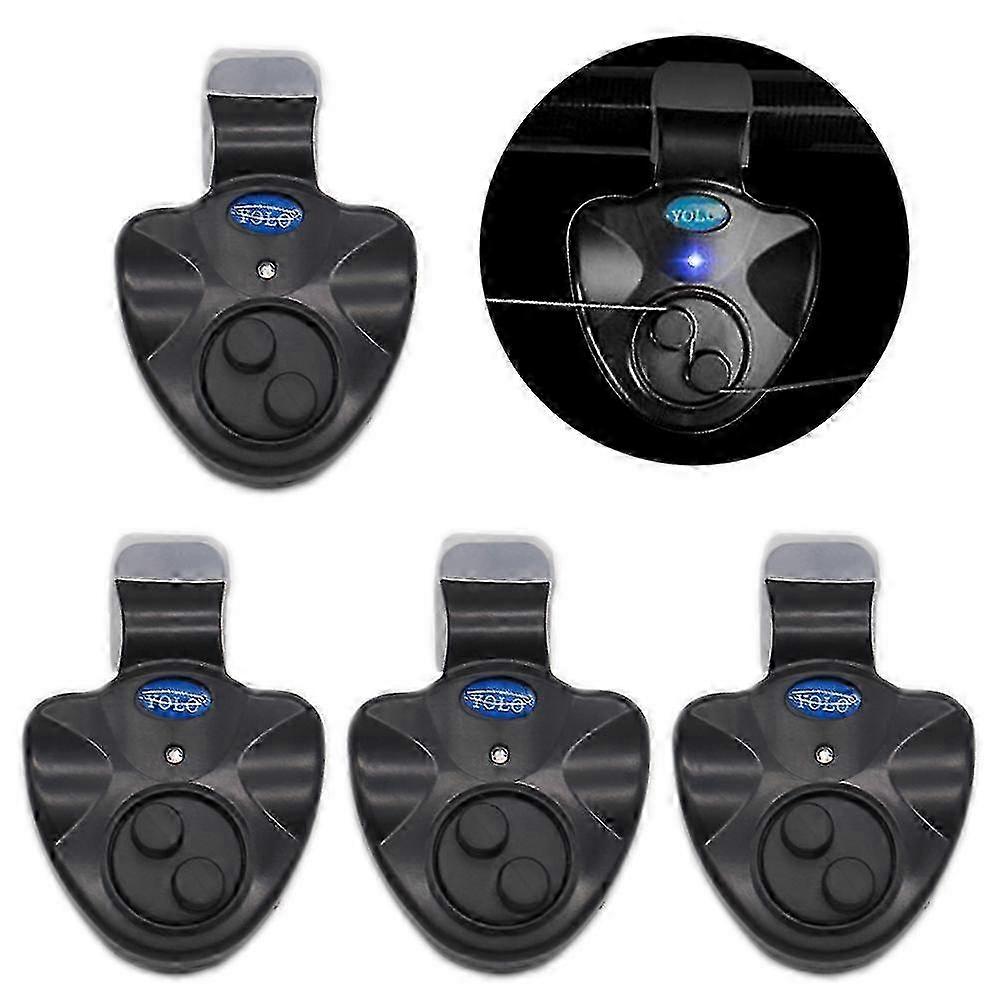 4pcs Electronic Fish Bite Alarms with Sound & LED Lights Indicator