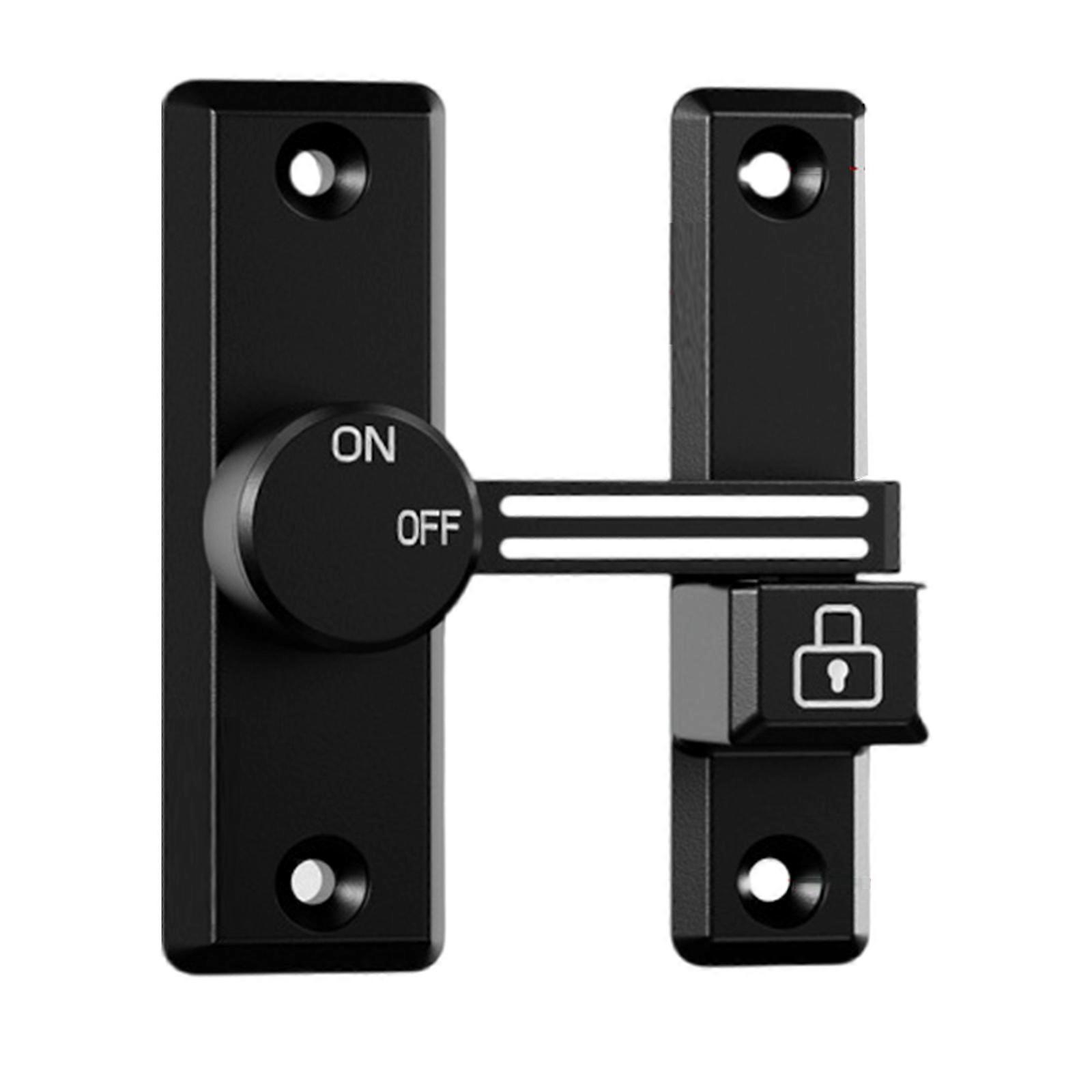Portable Designs 90/180 Degree Flip Latches Lock Latches for Secure Space Like Bathrooms and Bedrooms Daily Casual Use Dumb black
