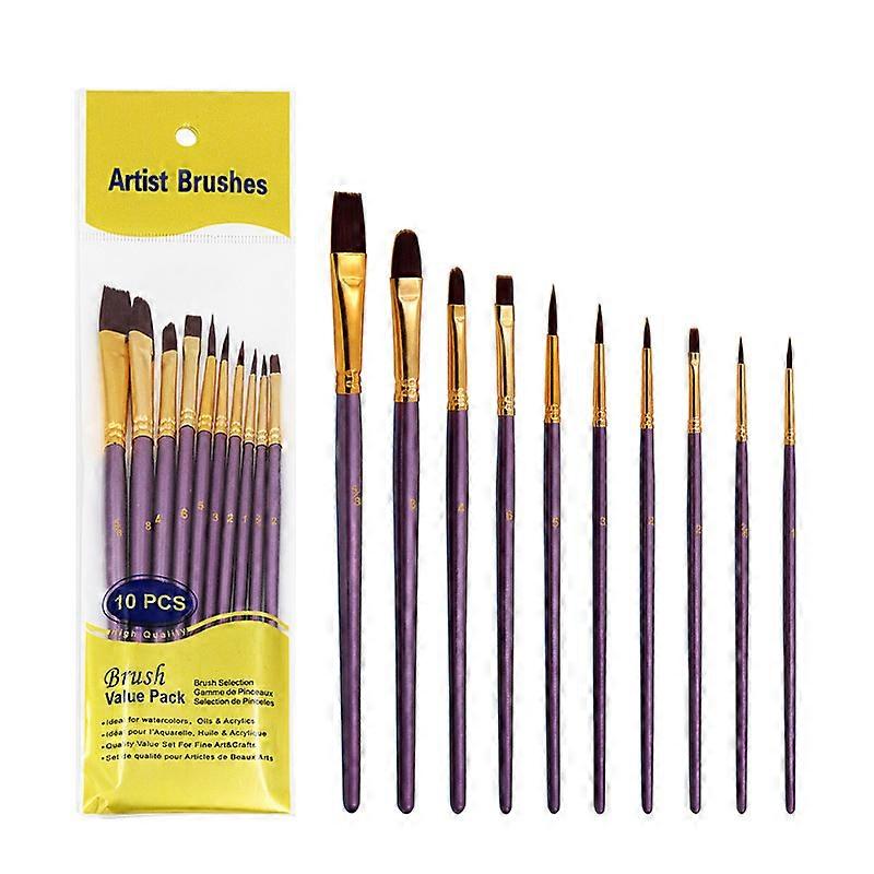 INF 10 Pcs Nylon Hair Paintbrushes Set