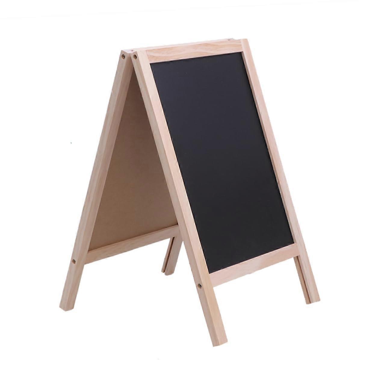 Double-Sided Mini Wooden Easel Blackboard for Bar Counter Decor 25x40cm