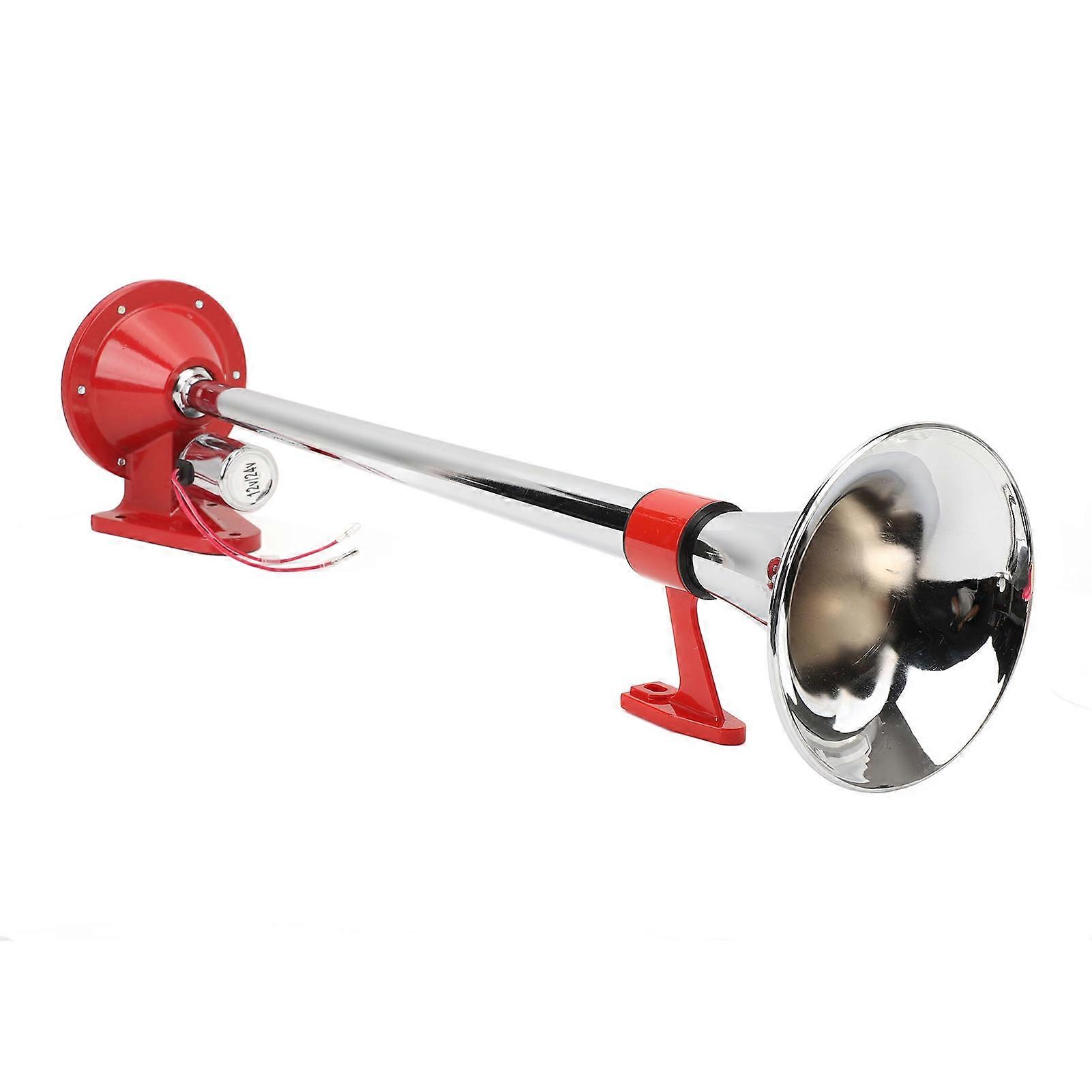 150dB Single Air Horn 620mm Zinklegierung Verchromung Single Trompete Air Horn für Zug Auto LKW Boot RV 12V 24V