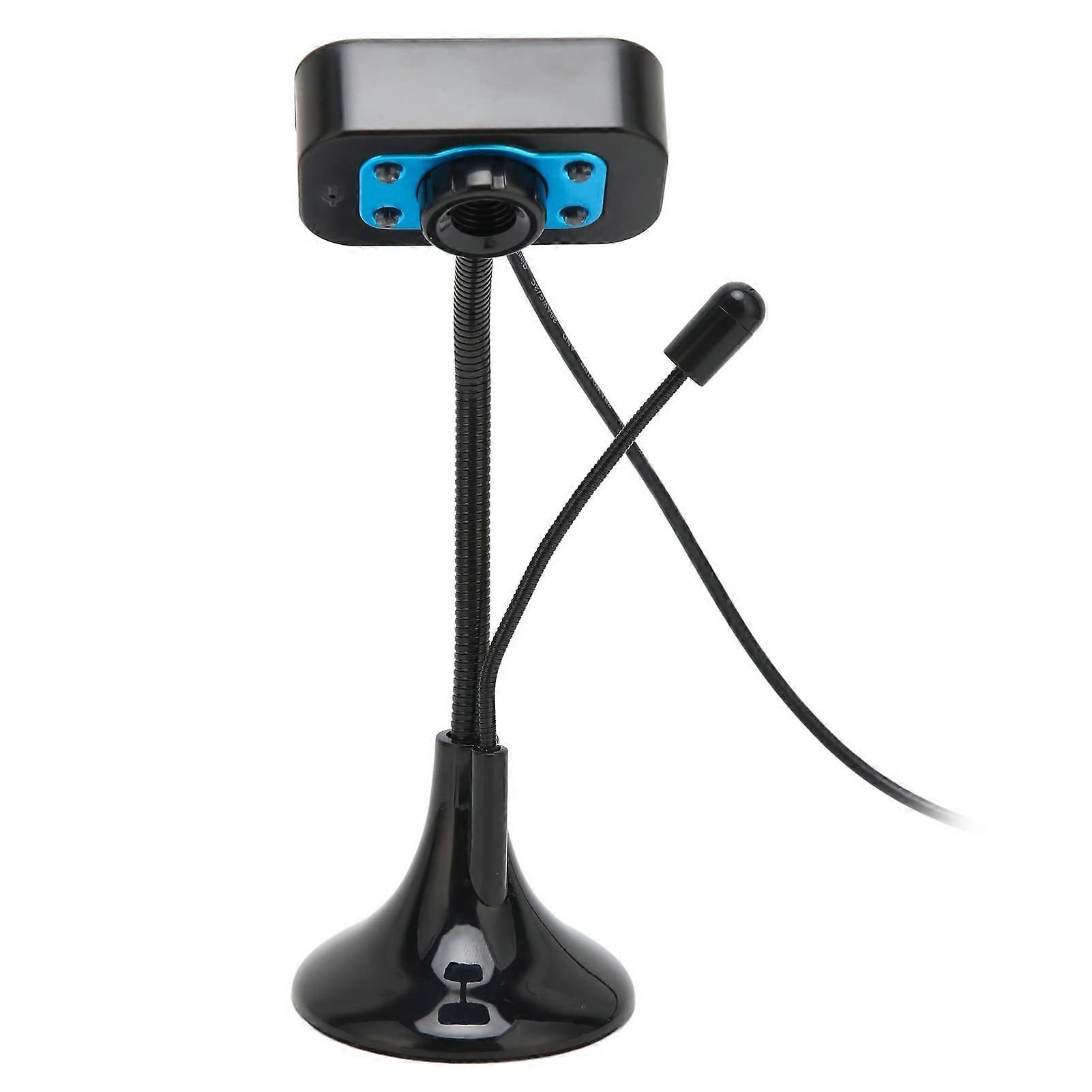 Web Camera, HD Manual Focus USB Webcam with Microphone, LED Fill Light, Compatible with Windows and Mac