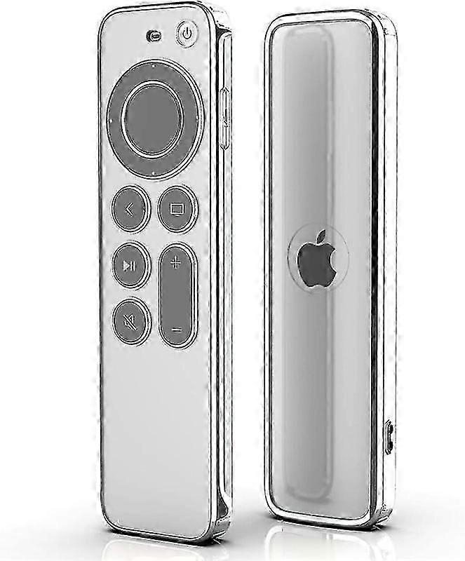 Apple Tv Remote Case (transparent) 4k 2021 Soft Tpu Protective Case, Scratch Resistant Tv Remote Case, Drop Protection - Transparent Silver Edge
