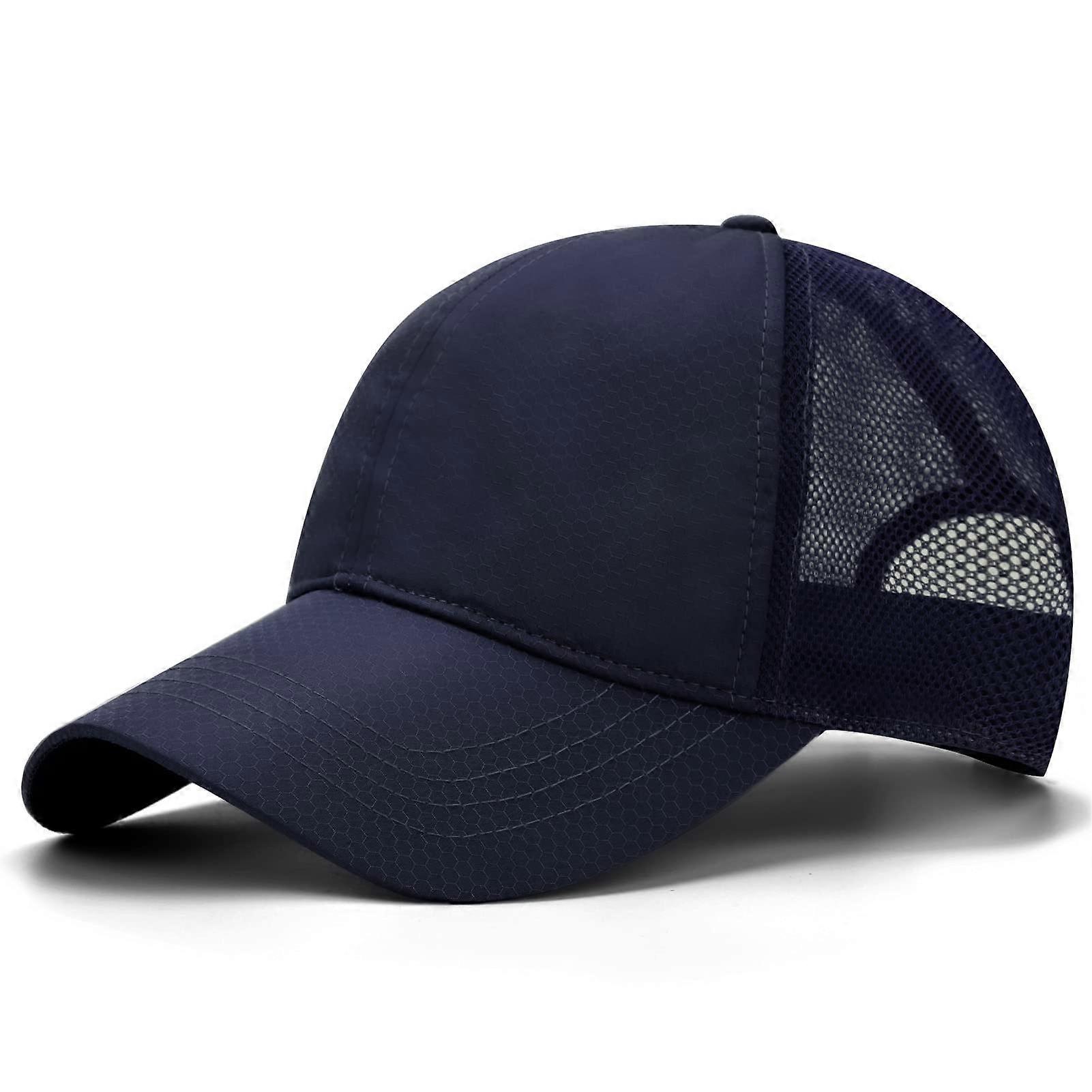 Large XXL Baseball Cap for Large Heads (23.6'-25.6'), Extra Large Cotton Hat - Navy Blue