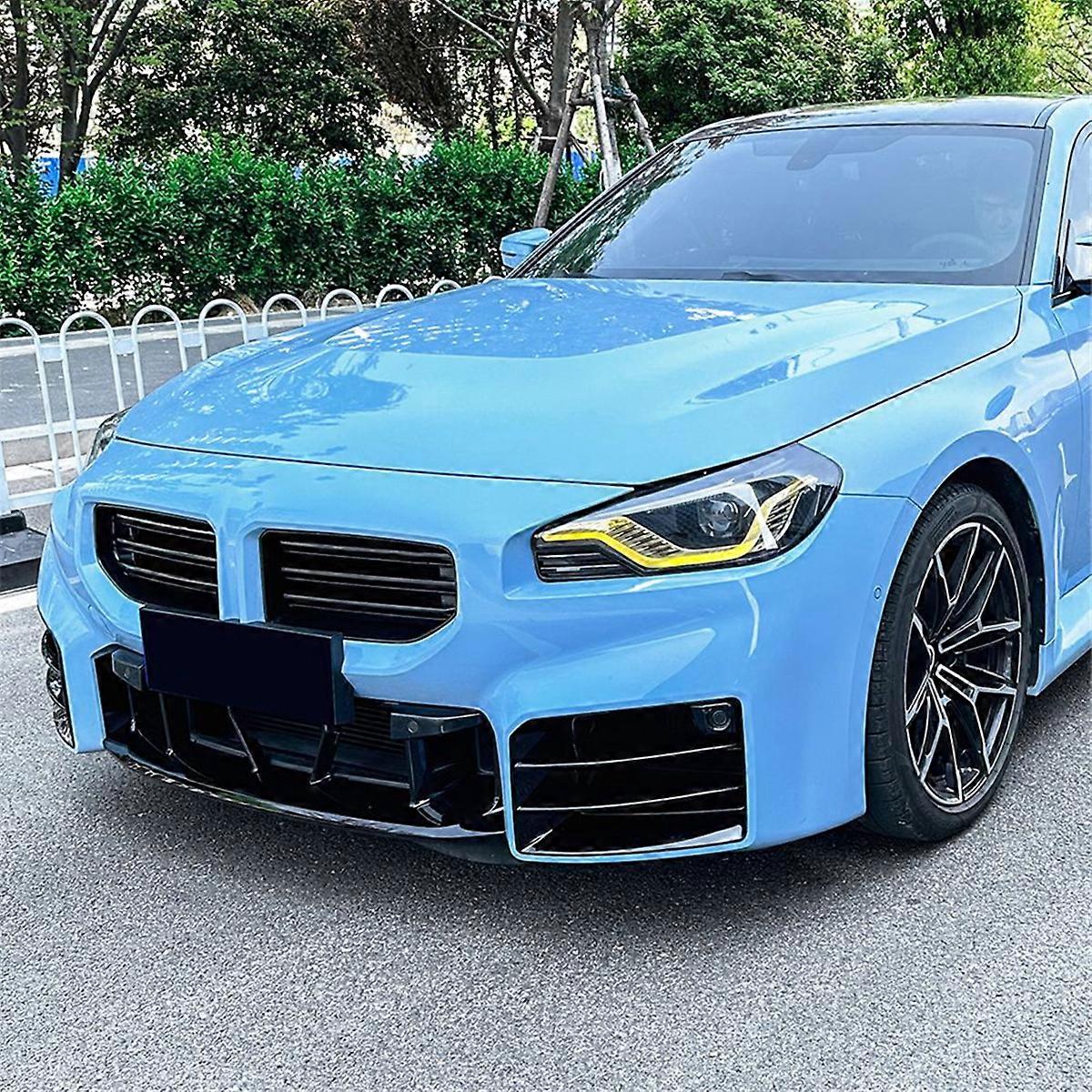Car Front Fog Lamp Splitter Spoiler Fog Lamp Cover Trim Grille for 2 Series M2 G87 2023+ Bright Bla