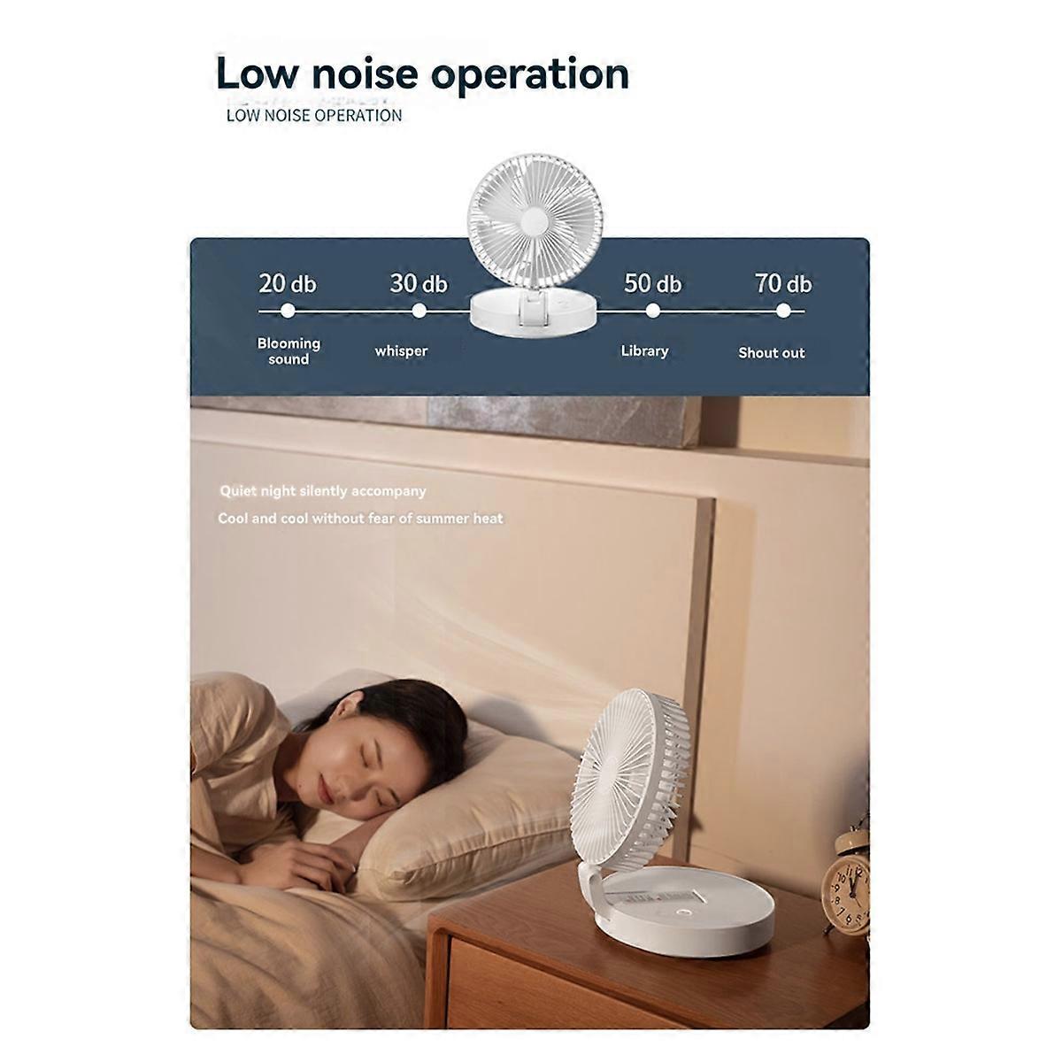 Portable Versatile 4-Season Fan with Flexible Wireless Folding White