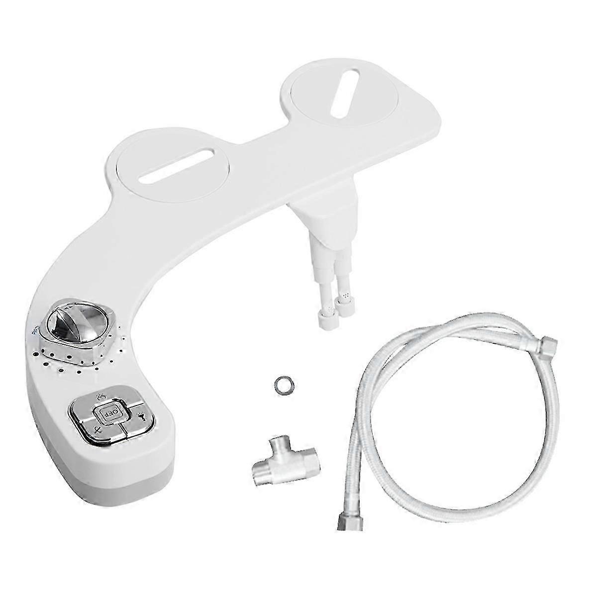 Bidet Attachment Sprayer for Toilet Non-Electric Self-Cleaning Dual Retractable Nozzles Adjustable