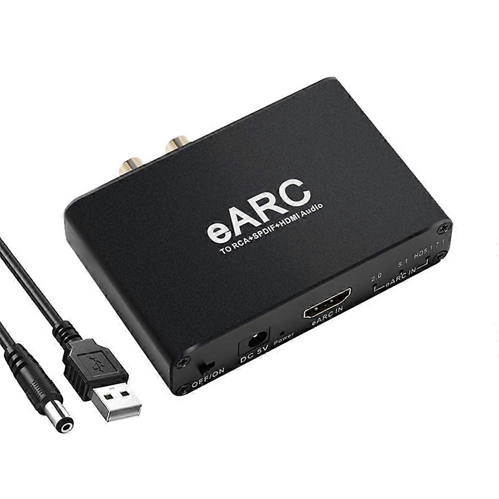 eArc to RCA+SPDIF+HDMI Audio Converter - ARC & eARC Support, 24bit/192KHz Audio, 5.1 & 7.1 Surround Sound