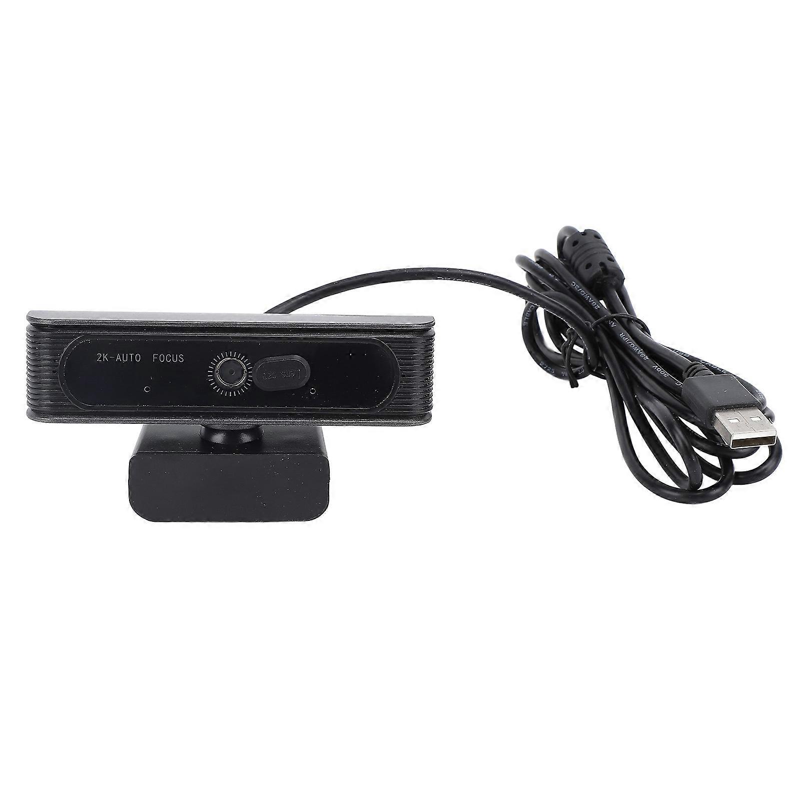 USB Webcam 2K HD Auto Focus Clear Computer Web Camera with Noise Cancelling Microphone for Conferencing Video Calling