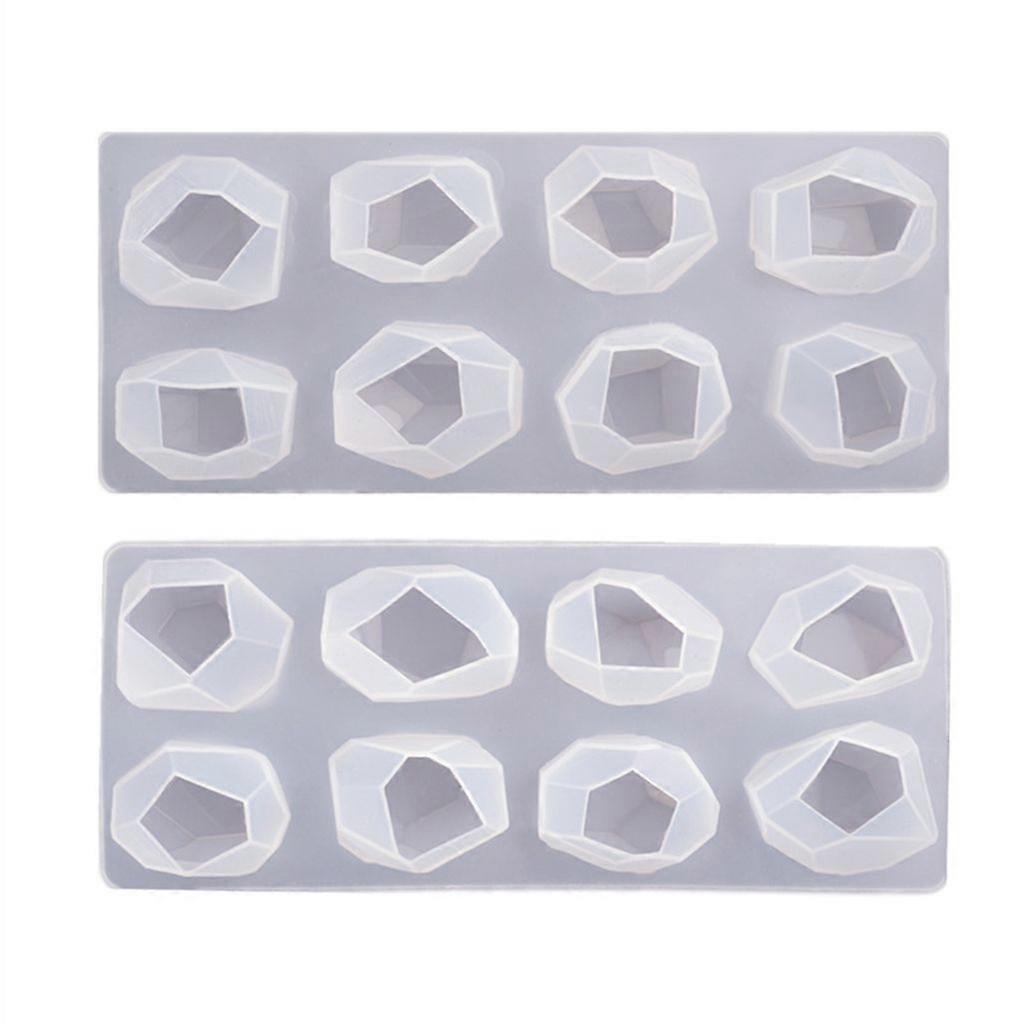 2 Styles Irregular Geometric Section Crystal Ore Epoxy Resin Mold Stones Ornaments Making Silicone Mould DIY Crafts Home
