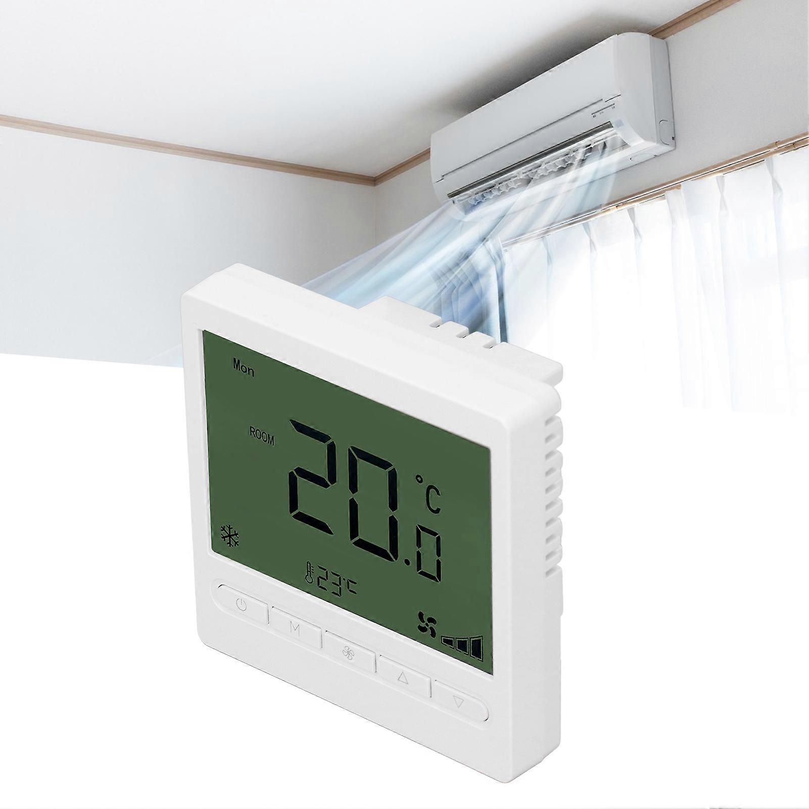 Smart Fan Coil Thermostat ABS LCD Screen Anti Interference Intelligent Thermostat for Home 220V