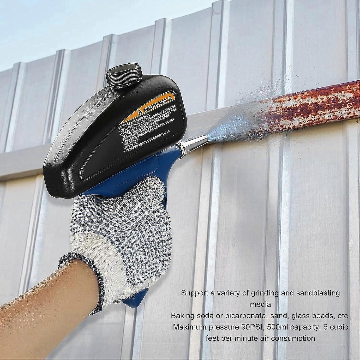 Sand Blasting Gun – Air Sandblaster For Cleaning Pools, Peeling Paint, Bathtubs, Tiles, And Car Paint – 510ml Capacity, 90 PSI Max