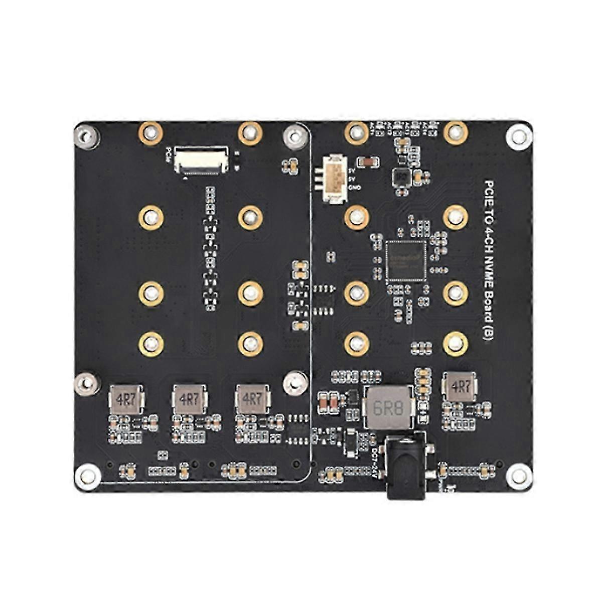 for 5 PCIe to 4-CH M.2 NVMe Adapter Board Compatible with 2280/2260/2242/2230 M.2 Hard Drives for PI5(EU)