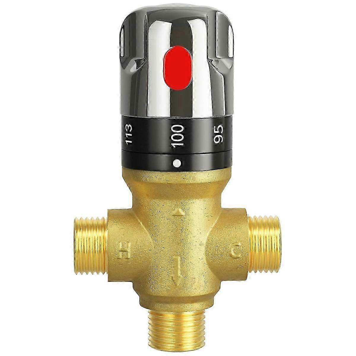 Thermostatic Mixing Valve,1/2 NPT Mixing Valve,Water Tempering Valve, Temperature Control Valve,Solid Brass &My