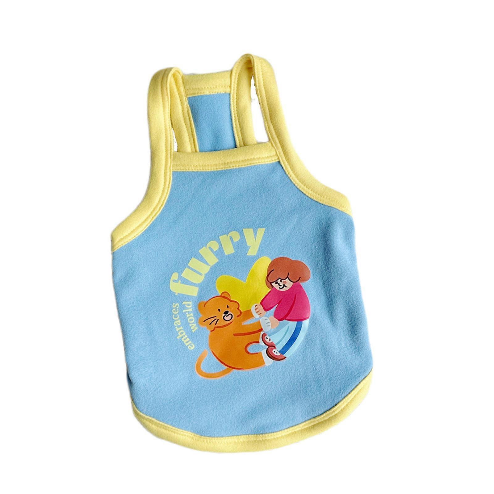 Camisole Pullover Dog Cotton Vest for Medium to Large Dogs for Spring Basic Camisole Pullover Clothes Cartoon Pattern  XS