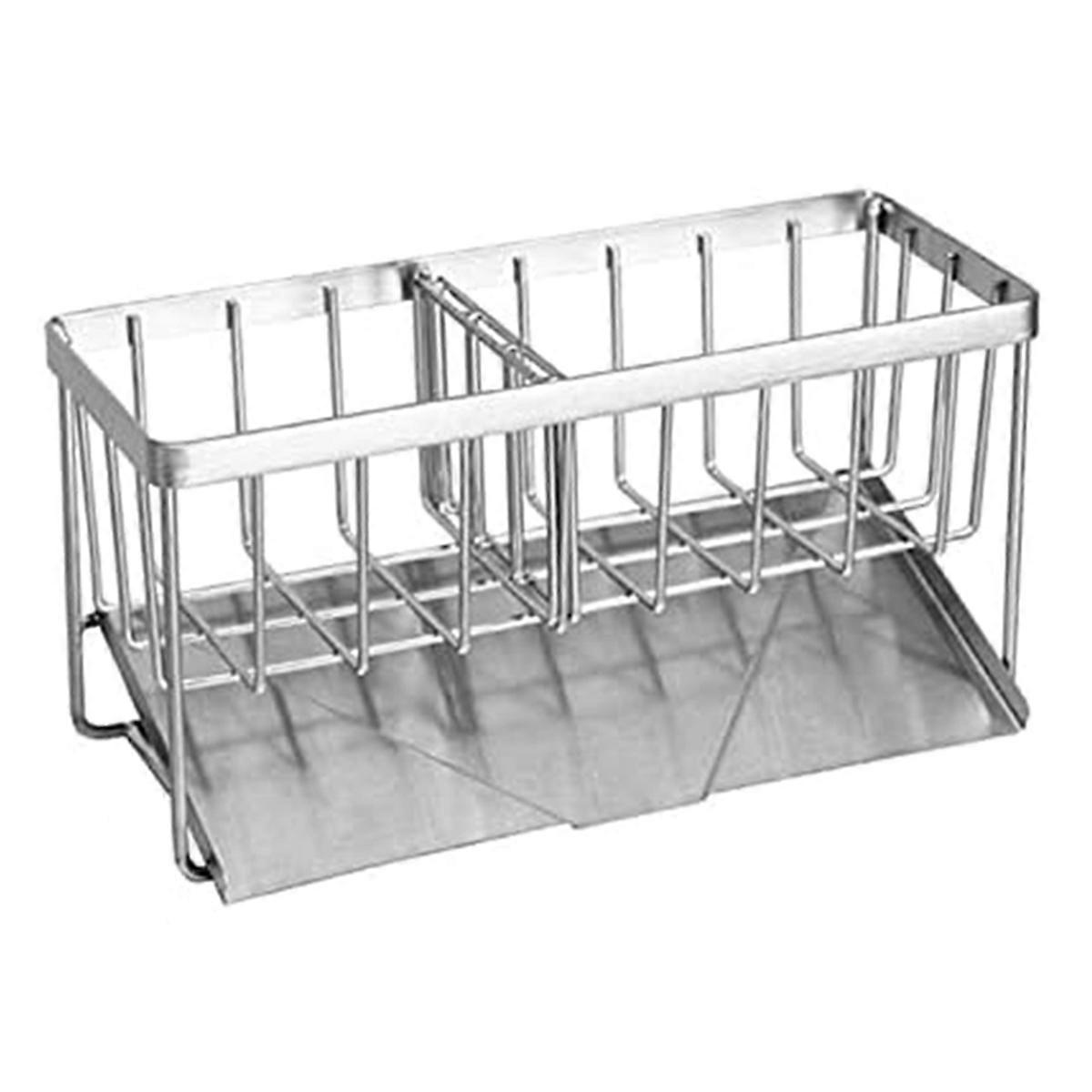 Upgraded Sponge Holder for Kitchen Sink, Sponge Rack with Overflow