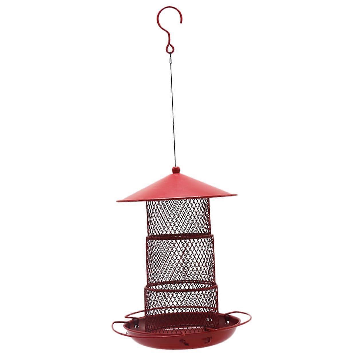 Outdoor Wild Bird Feeders Squirrel 3Layer Hanging Metal Bird Feeder Sturdy Finch Feeder
