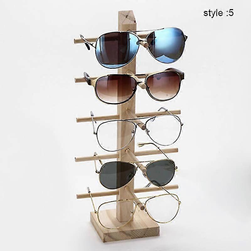 Lebanghui 1 Pcs Wood Sunglass Display Rack Shelf Wooden Durable Eyeglasses Show Stand Holder