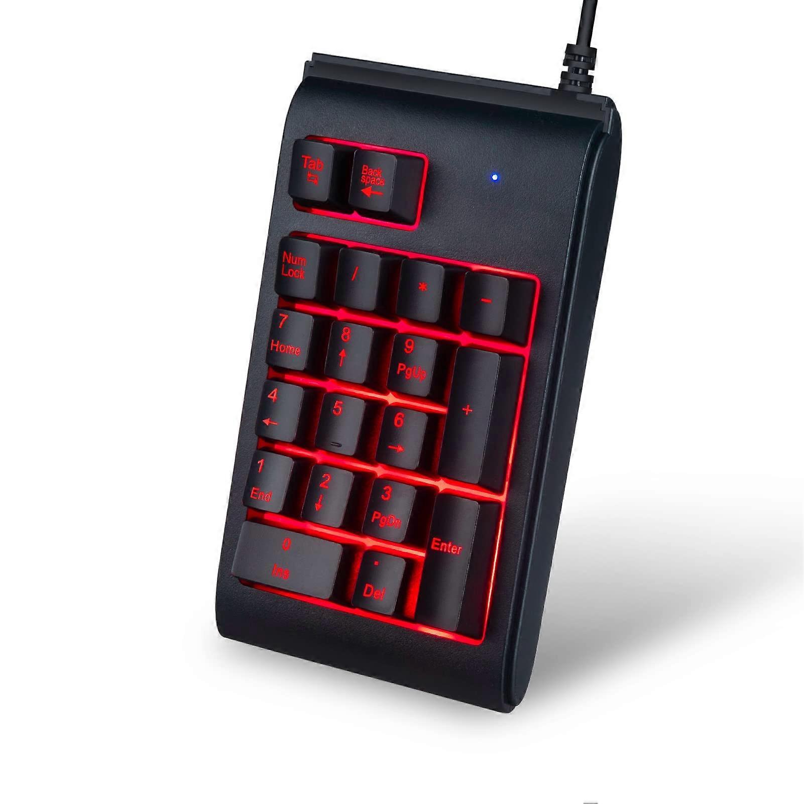 OneHanded Mechanical Feel Gaming Keyboard, USB Tricolor Backlit Breathing Keypad, 19Keys, PlugandPlay, Balck(Black) Ref: 9037