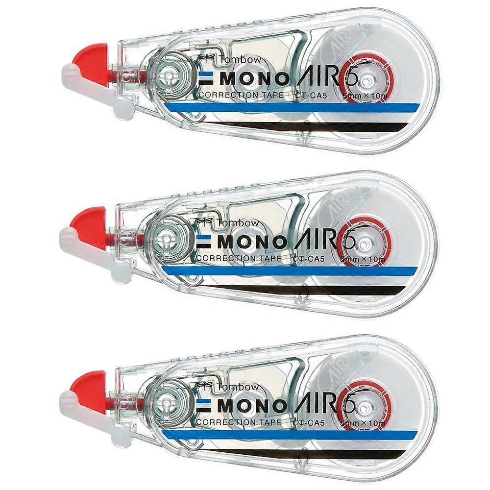 Tombow KPB325 Pencil Correction Tape 0.2 inch (5 mm) MONO Mono Air (Light Touch, High Adhesion Tape), Single Use Type, 32.8 ft (10 m), 3 Pieces